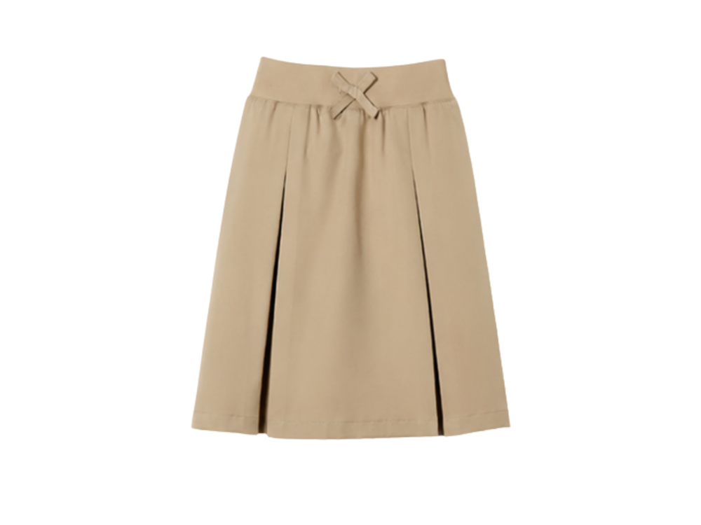 B2B School Uniform Skirt Girls Beige Pleated Low MOQ School Uniform Manufacture front design preview