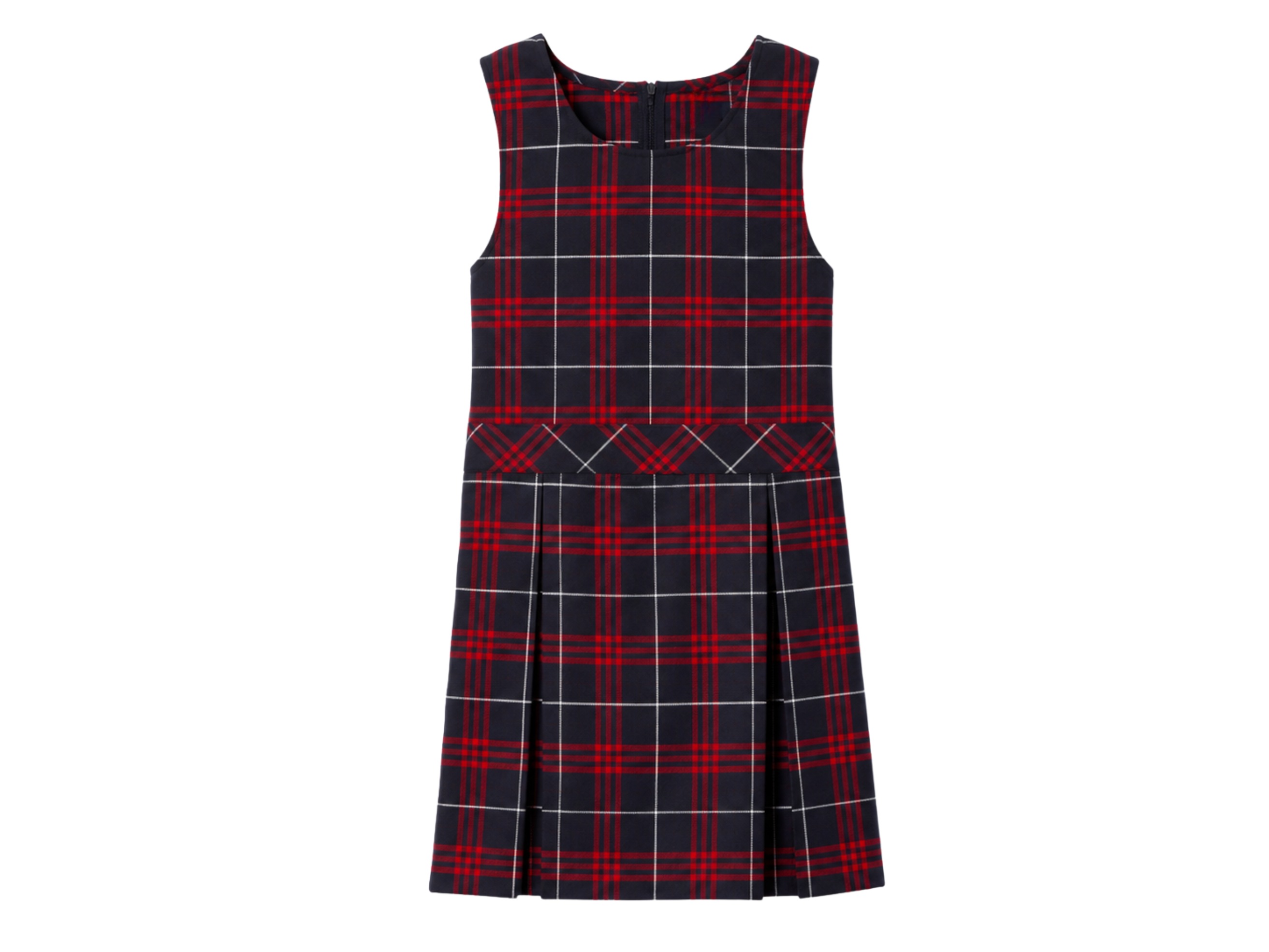 School Plaid Box Pleat Jumper Red Black White | B2B Low MOQ Wholesale