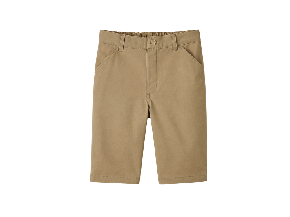 Custom Boys Beige Stretch School Uniform Shorts School Uniform Manufacturer front design preview