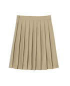Custom Beige Knee-Length Pleated School Uniform Skirt B2B