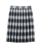School At-The-Knee Plaid Pleated Skirt Black Grey White Green | B2B Low MOQ Wholesale
