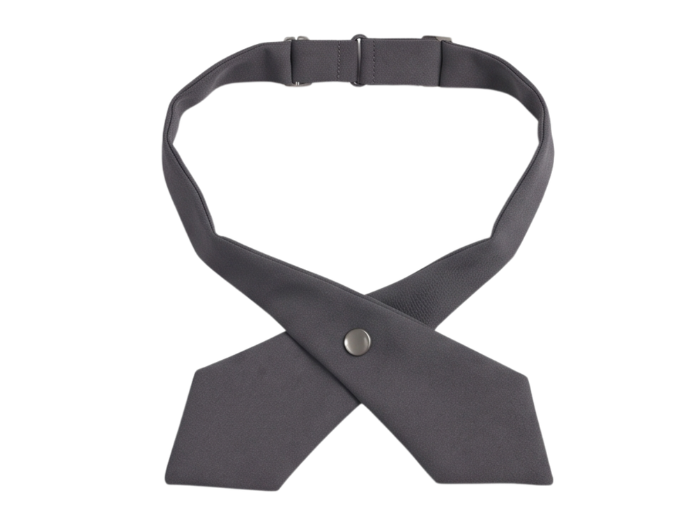 School Adjustable Cross Tie Grey | B2B Low MOQ Wholesale front design preview
