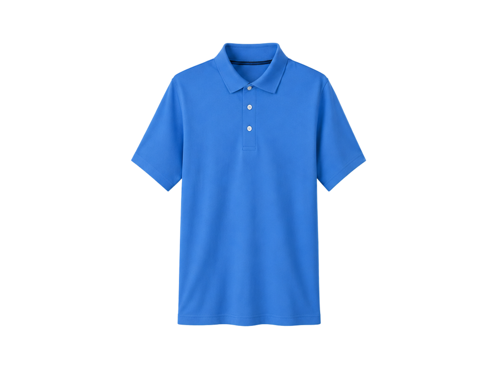 B2B School Uniform Polo Shirt Short Sleeve Royal Blue Low MOQ front design preview