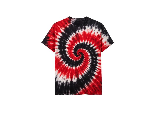 Tie Dye T Shirt Red Black and White Spiral Design | B2B Low MOQ