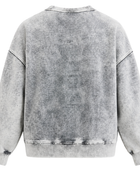 B2B Crewneck Sweatshirt Light Grey Acid Wash Low MOQ Acid Wash Manufacturer