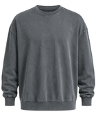 Charcoal Grey Acid Wash Sweatshirt B2B Low MOQ Manufacturer