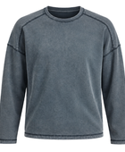 B2B Grey Acid Wash Drop Shoulder Sweatshirt Low MOQ Manufacturer