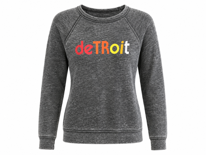 Custom DTF Sweatshirt Women’s Charcoal Grey Acid Wash B2B