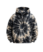 Tie Dye Pullover Hoodie Black Grey and Beige Radial Design | B2B Low MOQ