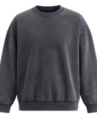 B2B Vintage Grey Acid Wash Oversized Crewneck Sweatshirt