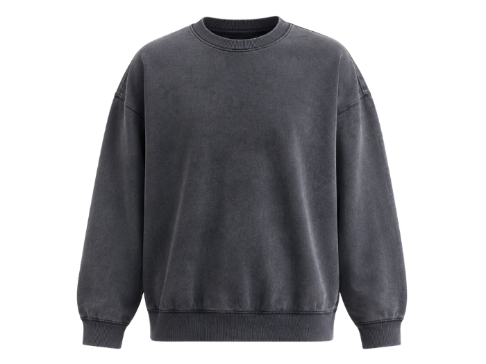 B2B Vintage Grey Acid Wash Oversized Crewneck Sweatshirt
