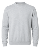 Heather Grey Panel Seam Crewneck Sweatshirt B2B Low MOQ Manufacturer