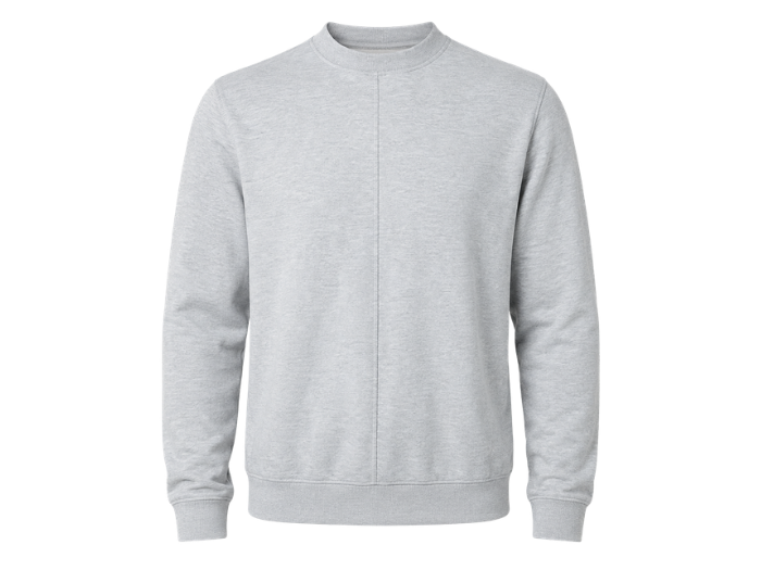 Heather Grey Panel Seam Crewneck Sweatshirt B2B Low MOQ Manufacturer front design preview