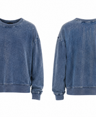 Custom Crewneck Sweatshirt Blue Acid Wash Oversized B2B