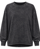Custom Crewneck Sweatshirt Black Acid Wash B2B