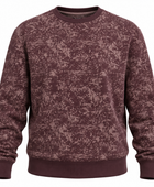 Custom Crewneck Sweatshirt Burgundy Acid Wash B2B Low MOQ Manufacturer