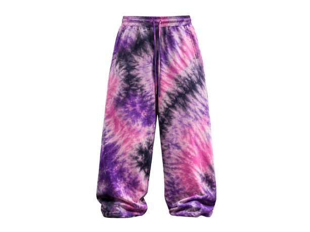 Tie Dye Baggy Trousers Purple Pink and Black All Over Design | B2B Low MOQ