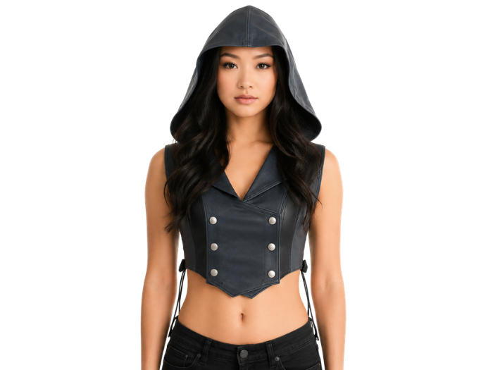 Riding Hood Crop Bodice Black | B2B Low MOQ front design preview