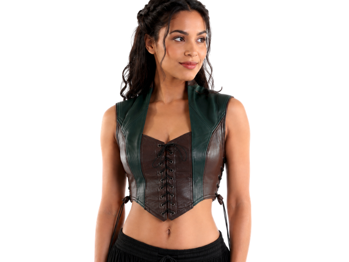 Halloween Nemesis Crop Bodice Green and Brown | B2B Low MOQ