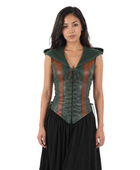 Halloween Nemesis Cowl Bodice Green and Brown | B2B Low MOQ