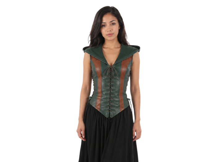 Halloween Nemesis Cowl Bodice Green and Brown | B2B Low MOQ