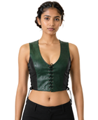 Halloween Side Lace Crop Bodice Green and Black | B2B Low MOQ