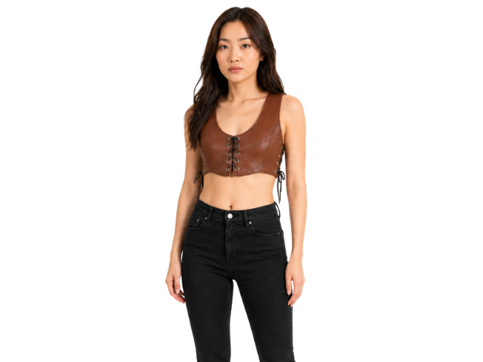 Halloween Huntress Crop Bodice Brown | B2B Low MOQ