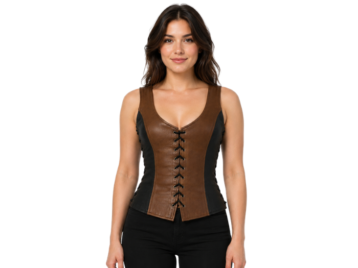 Halloween Huntress Lace Up Bodice Brown and Black | B2B Low MOQ
