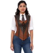 Halloween Duelist Lace Up Bodice Brown and Black | B2B Low MOQ