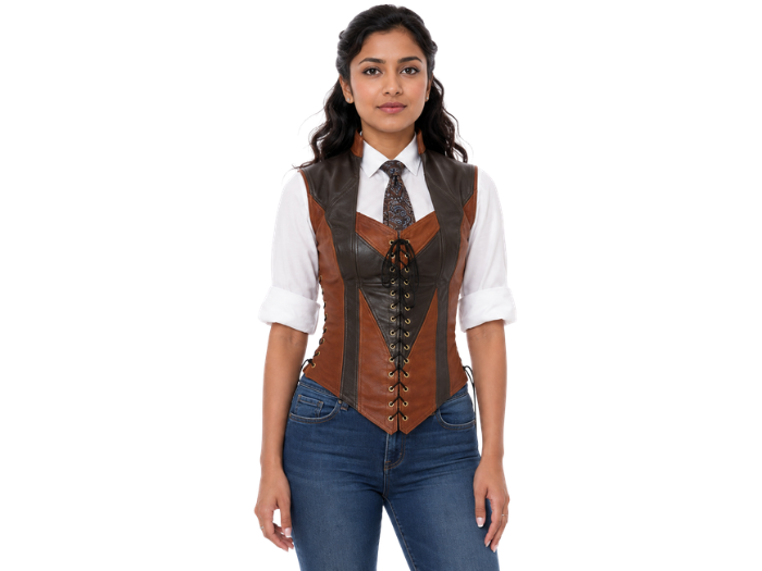 Halloween Duelist Lace Up Bodice Brown and Black | B2B Low MOQ