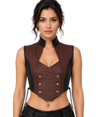 Halloween Assassin Crop Bodice Brown and Black | B2B Low MOQ