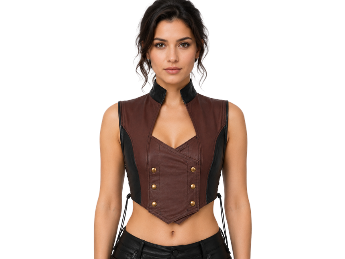 Halloween Assassin Crop Bodice Brown and Black | B2B Low MOQ