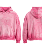 Custom Pullover Hoodie Pink Acid Wash B2B Low MOQ Manufacturer