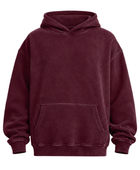 Pullover Hoodie Burgundy Acid Wash B2B Low MOQ Manufacturer
