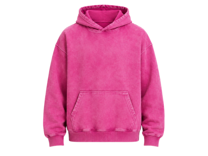 Wholesale Pullover Hoodie Pink Acid Wash B2B Low MOQ Manufacturer front design preview