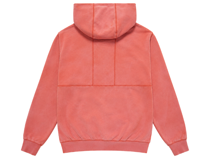 Panel Back Hoodie Orange Washed B2B Low MOQ Manufacturer