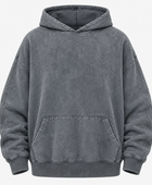 B2B Pullover Hoodie Charcoal Grey Acid Wash Custom Low MOQ Manufacturer