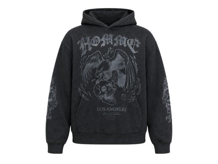 Personalize Black DTG Graphic Pullover Hoodie B2B Low MOQ Manufacturer