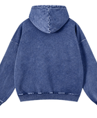 Custom Oversized Pullover Hoodie Blue Acid Wash B2B Low MOQ Manufacturer