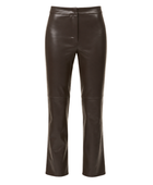 Women’s Faux Leather Slim Leg Pants Dark Brown | B2B Low MOQ