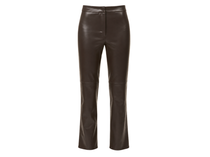 Women’s Faux Leather Slim Leg Pants Dark Brown | B2B Low MOQ front design preview