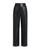 Women’s Petite Faux Leather Straight Leg Pants Black | B2B Low MOQ
