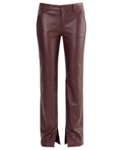 Women’s Leather Straight Leg Pants Burgundy | B2B Low M