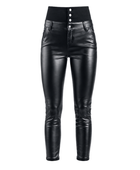 Women’s Faux Leather High Waist Skinny Pants Black | B2B Low MOQ