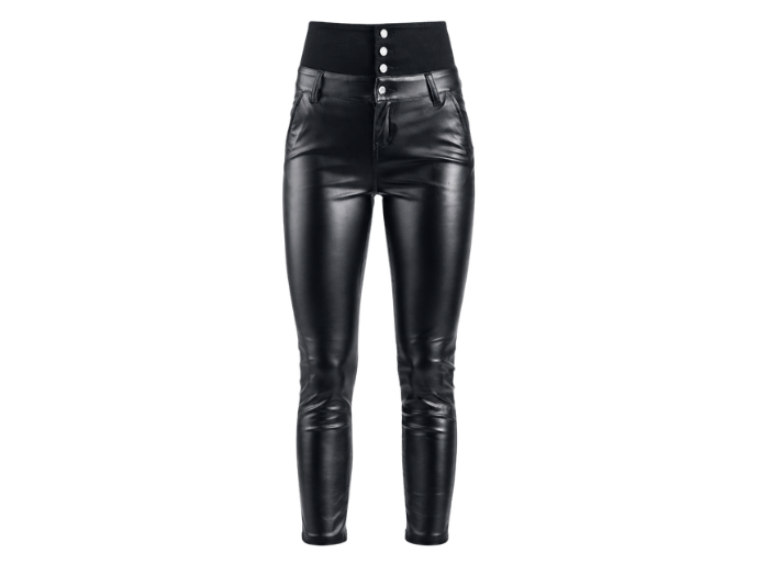 Women’s Faux Leather High Waist Skinny Pants Black | B2B Low MOQ