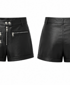 Women’s Leather Zipper Shorts Black | B2B Low MOQ