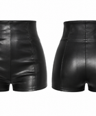 Women’s PU Leather High Waist Shorts Black | B2B Low MOQ