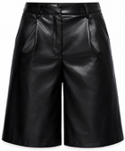 Women’s Faux Leather Bermuda Shorts Black | B2B Low MOQ