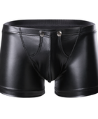 Men’s Leather Boxer Shorts Black with Button Front | B2B Low MOQ