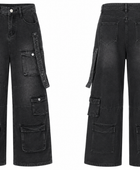Custom Acid Wash Multi-Pocket Wide-Leg Cargo Pants B2B Low MOQ Manufacturer